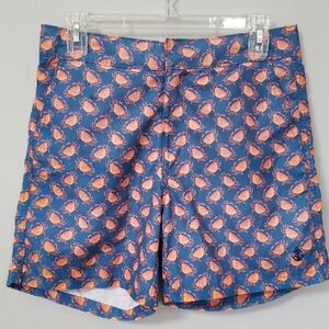 Retromarine Swim Shorts Mens 30 Luxury Crab Print Trunks SPF 50